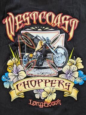 West Coast Choppers Shirt Mens XL Black Sleeveless Long Beach Biker Graphic Tee
